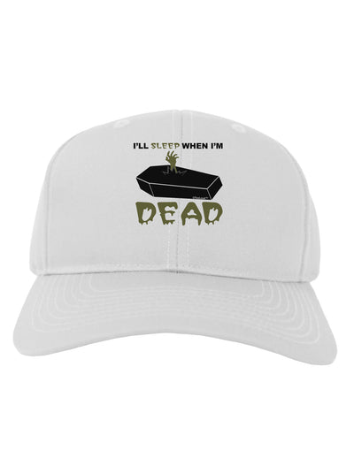 Sleep When Dead Coffin Adult Baseball Cap Hat-Baseball Cap-TooLoud-White-One Size-Davson Sales