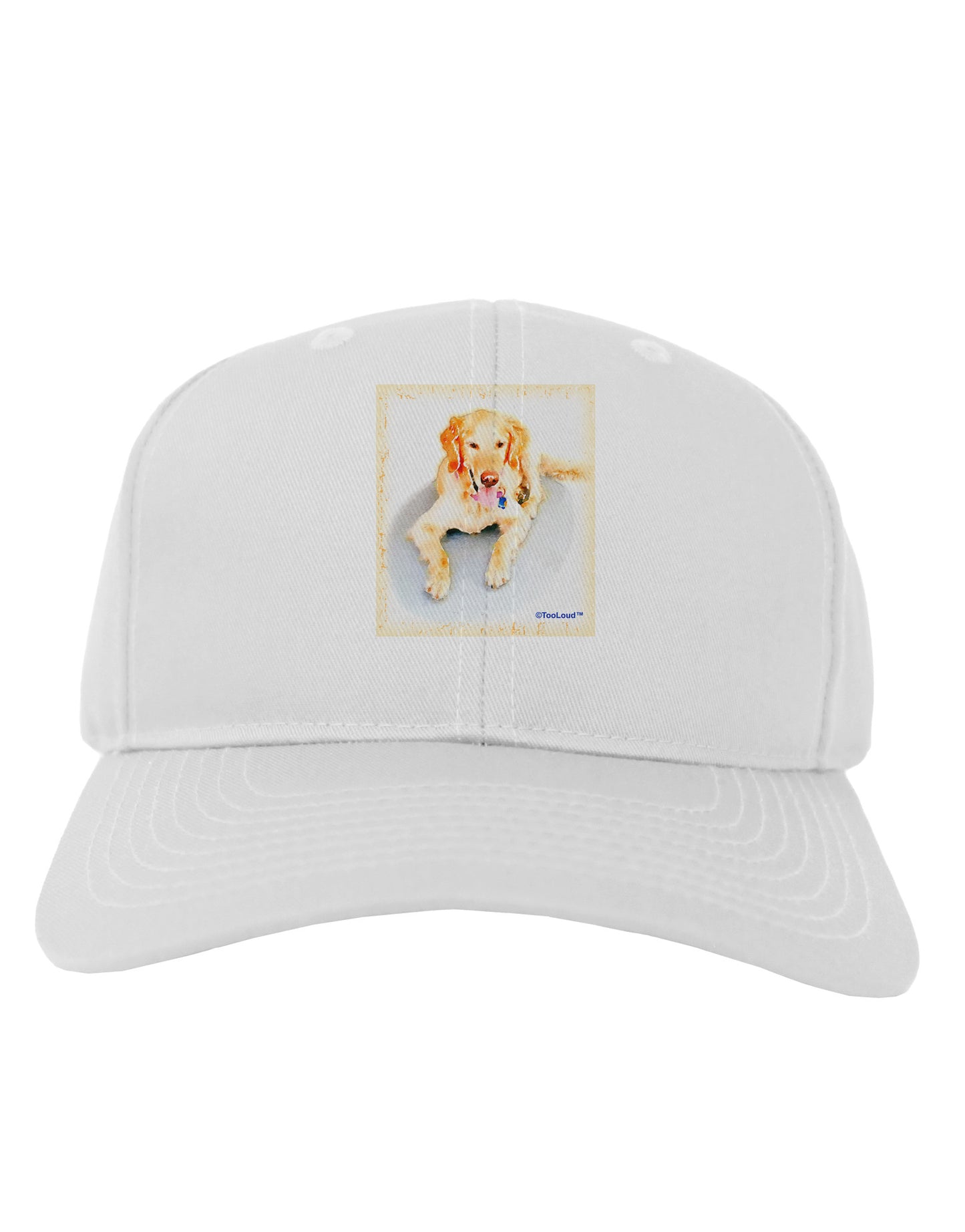 Laying Retriever Watercolor Adult Baseball Cap Hat-Baseball Cap-TooLoud-White-One Size-Davson Sales