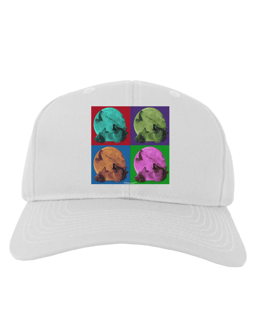 Three Wolves Howling - Pop-Art #1 Adult Baseball Cap Hat by TooLoud-Baseball Cap-TooLoud-White-One Size-Davson Sales