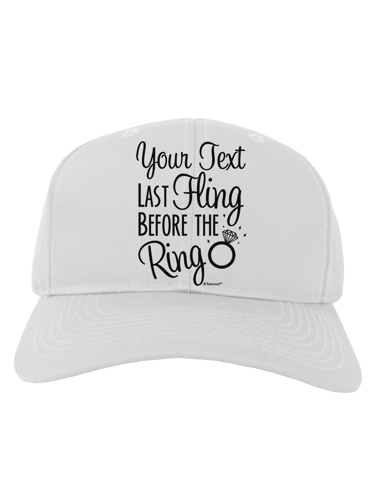 Personalized Bachelorette Party - Last Fling Before the Ring Adult Baseball Cap Hat-Baseball Cap-TooLoud-White-One Size-Davson Sales