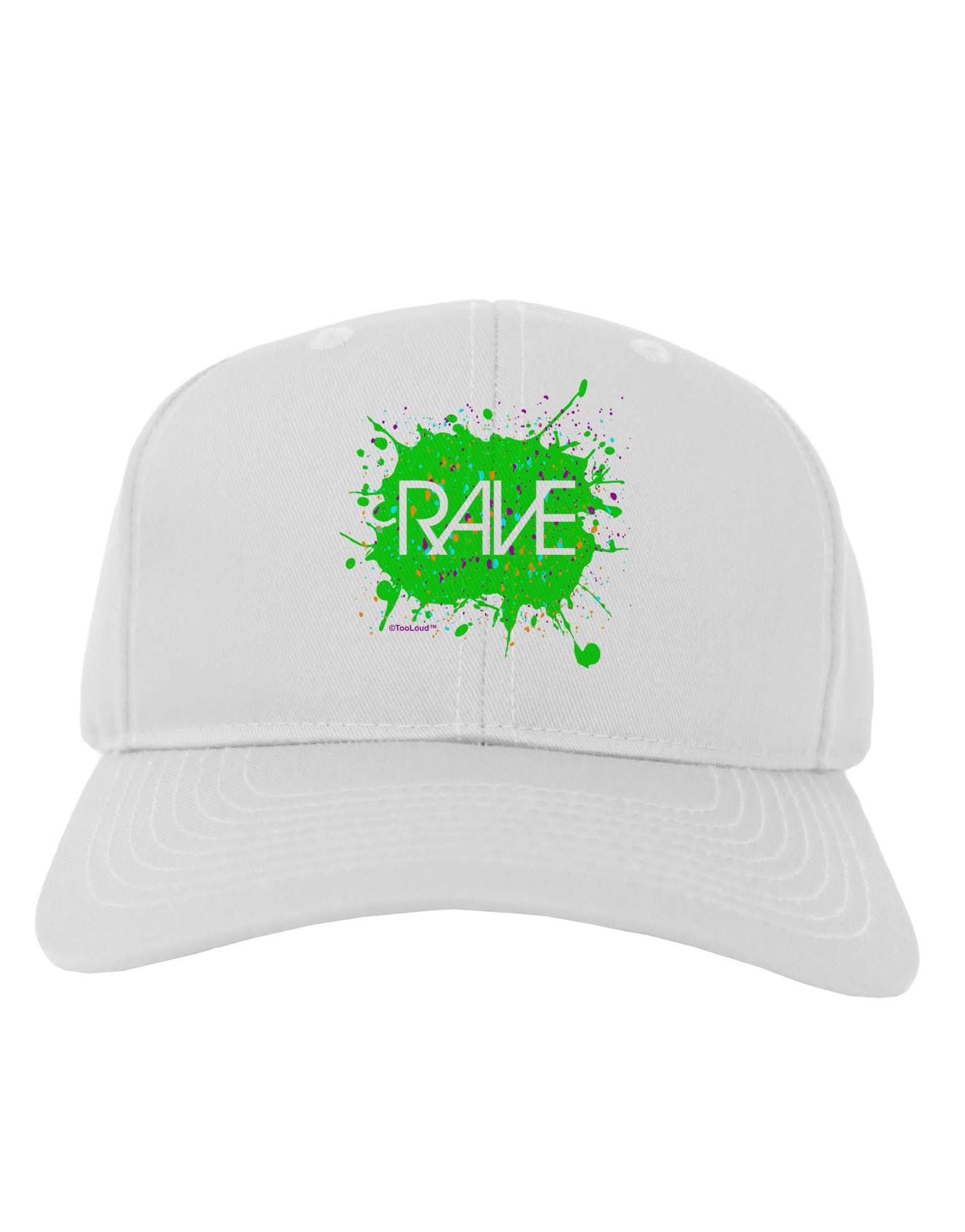 Rave Splatter Green Adult Baseball Cap Hat-Baseball Cap-TooLoud-White-One Size-Davson Sales