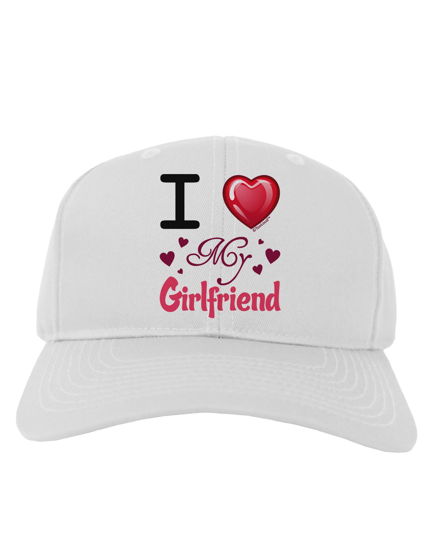 I Love Heart My Girlfriend Adult Baseball Cap Hat-Baseball Cap-TooLoud-White-One Size-Davson Sales