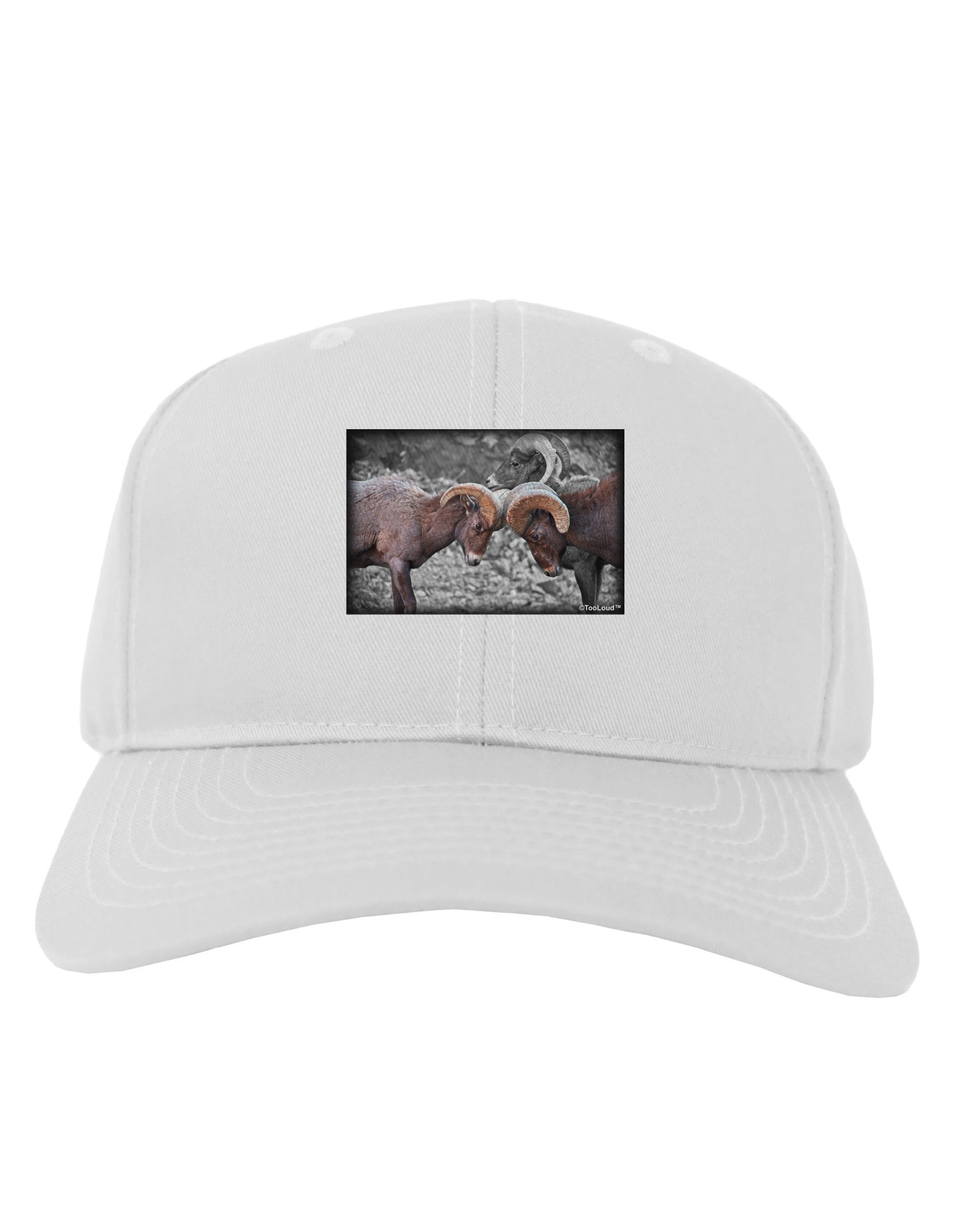 CO Bighorn Head Butt Desaturated Adult Baseball Cap Hat-Baseball Cap-TooLoud-White-One Size-Davson Sales