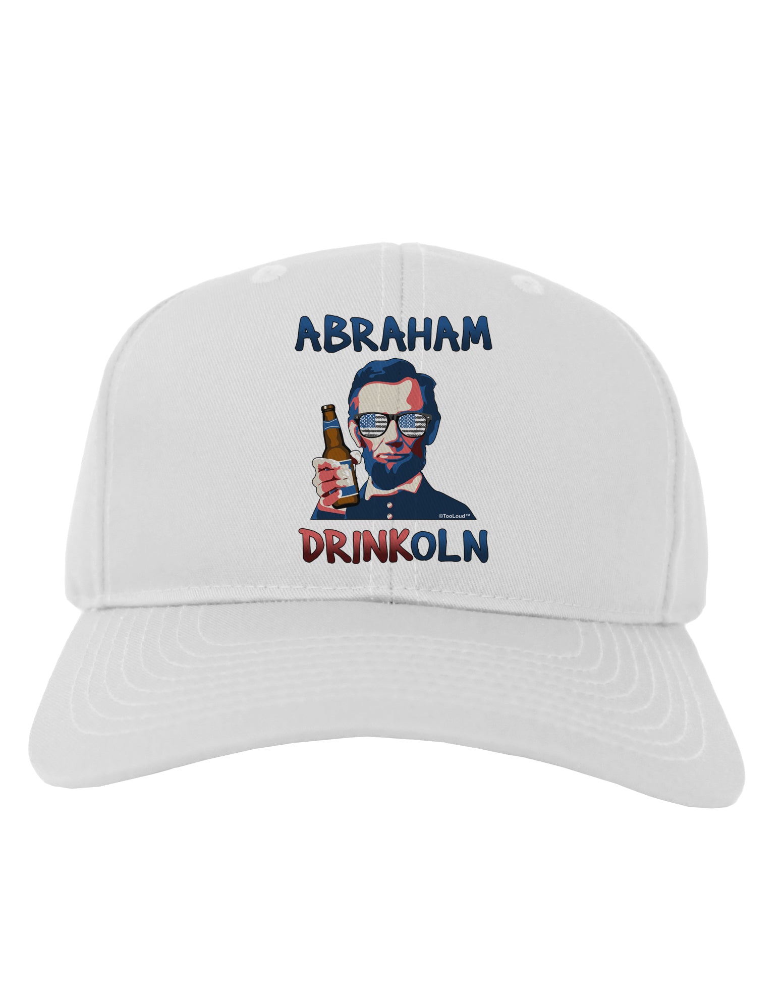 Abraham Drinkoln with Text Adult Baseball Cap Hat-Baseball Cap-TooLoud-White-One Size-Davson Sales