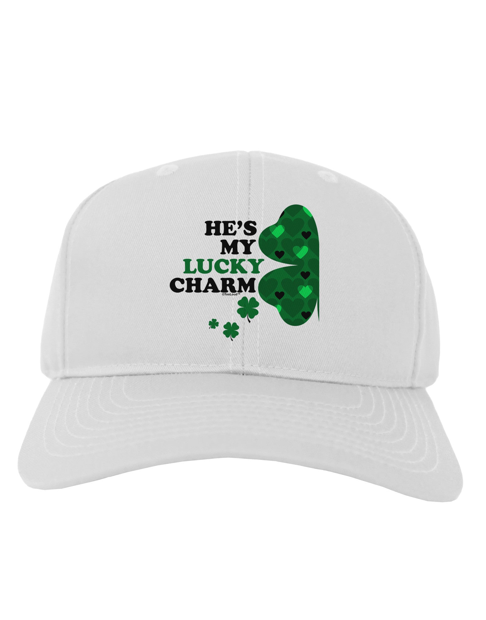 He's My Lucky Charm - Left Adult Baseball Cap Hat-Baseball Cap-TooLoud-White-One Size-Davson Sales
