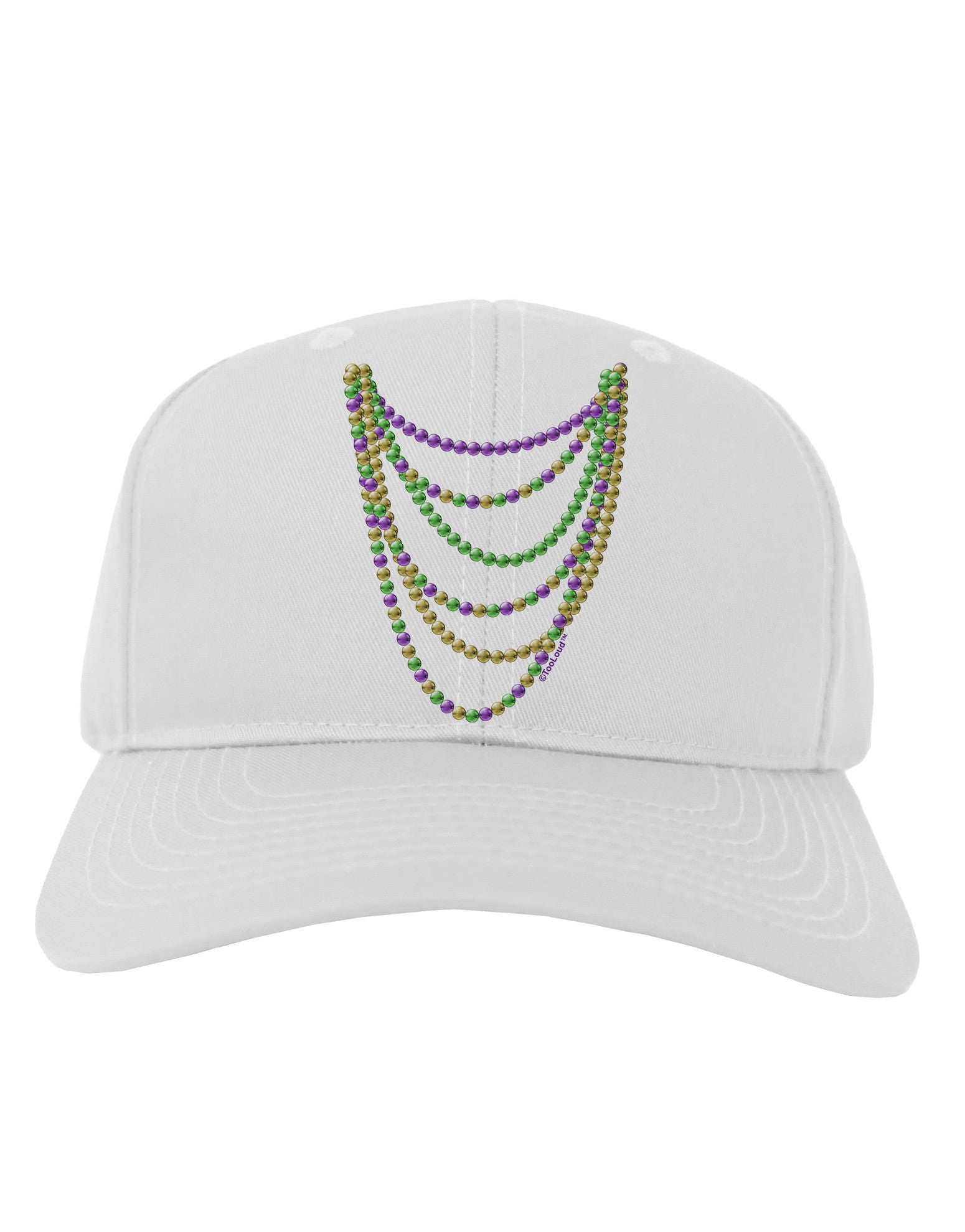 Mardi Gras Beads Necklaces Adult Baseball Cap Hat-Baseball Cap-TooLoud-White-One Size-Davson Sales