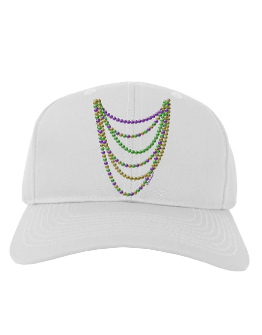 Mardi Gras Beads Necklaces Adult Baseball Cap Hat-Baseball Cap-TooLoud-White-One Size-Davson Sales