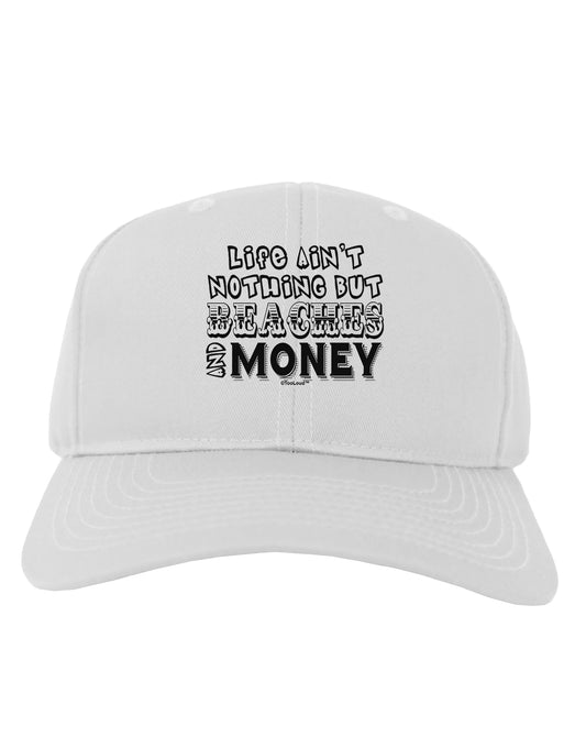Beaches and Money Adult Baseball Cap Hat by TooLoud-Baseball Cap-TooLoud-White-One Size-Davson Sales