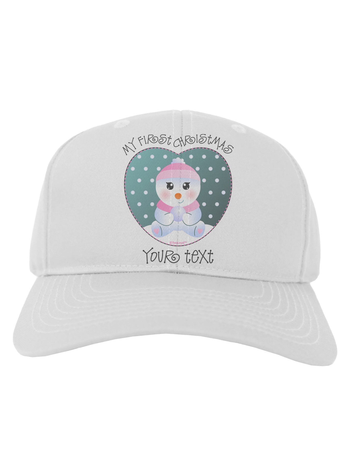 Personalized My First Christmas Snowbaby Girl Adult Baseball Cap Hat-Baseball Cap-TooLoud-White-One Size-Davson Sales