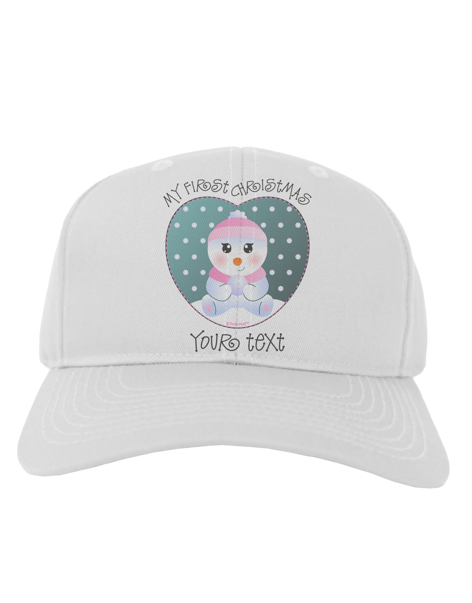Personalized My First Christmas Snowbaby Girl Adult Baseball Cap Hat-Baseball Cap-TooLoud-White-One Size-Davson Sales
