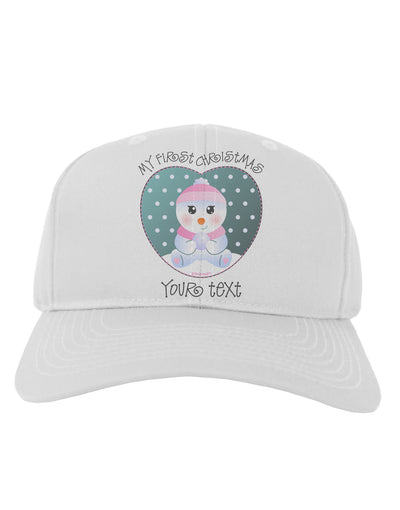 Personalized My First Christmas Snowbaby Girl Adult Baseball Cap Hat-Baseball Cap-TooLoud-White-One Size-Davson Sales