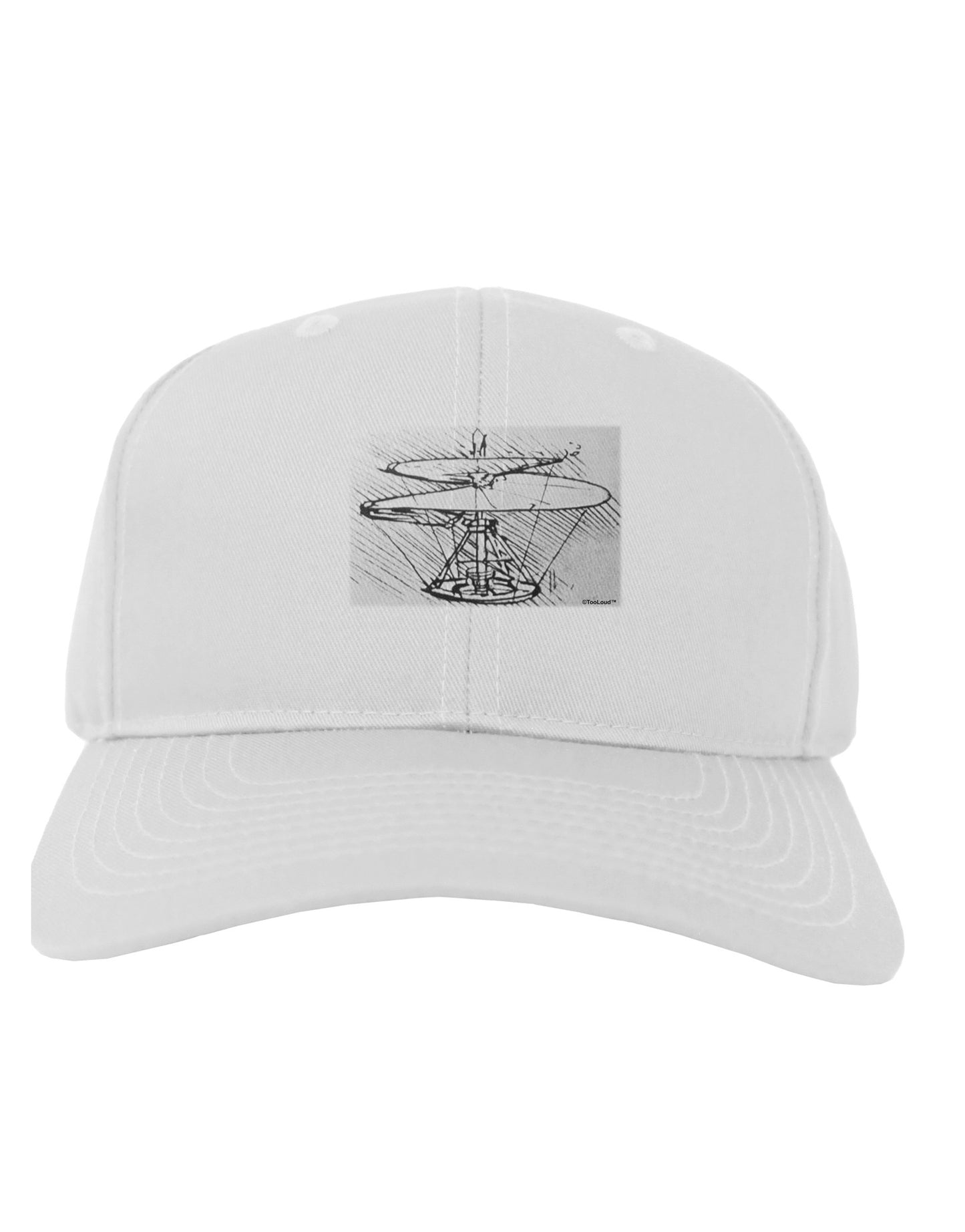Helicopter Sketch Adult Baseball Cap Hat-Baseball Cap-TooLoud-White-One Size-Davson Sales