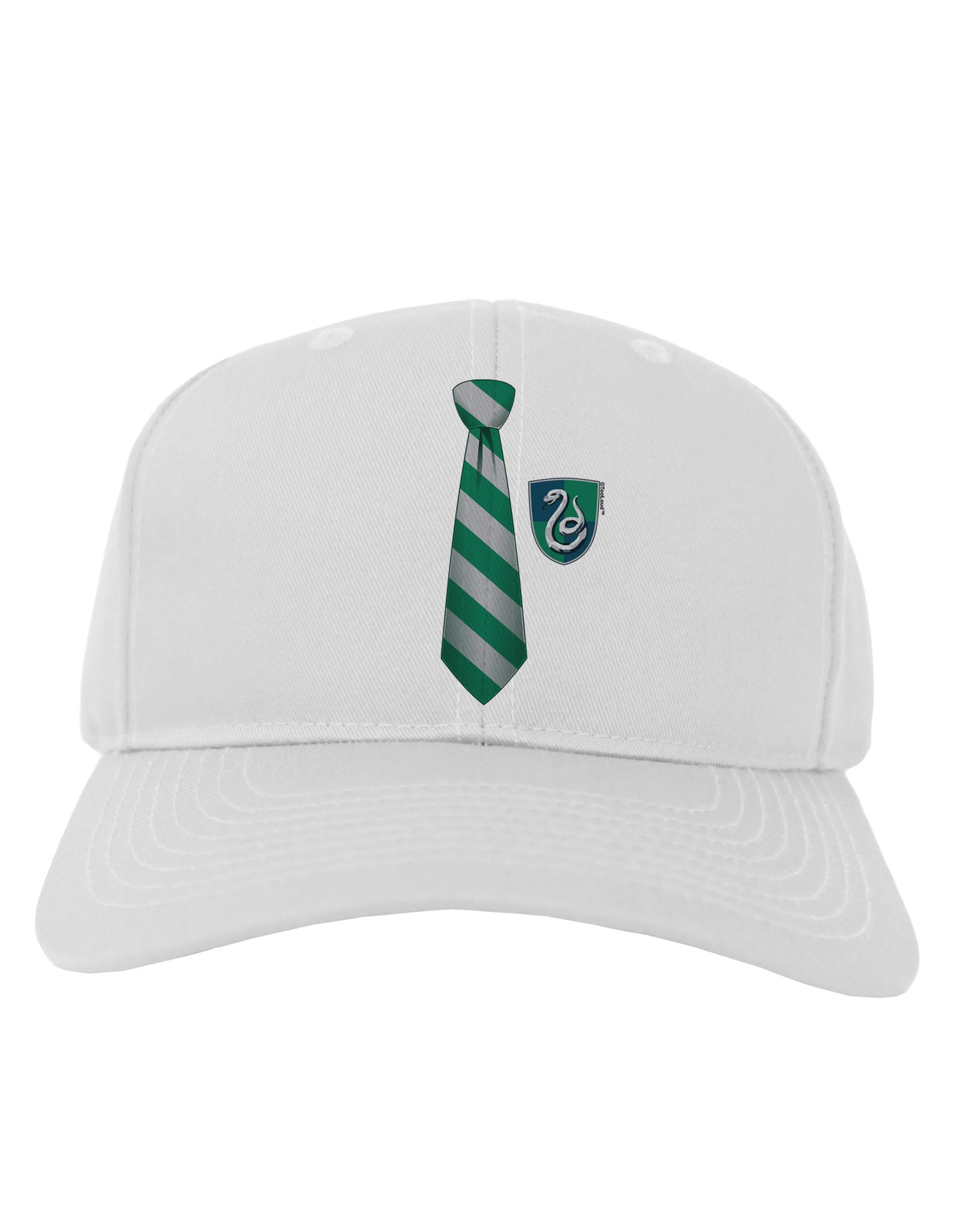 TooLoud Wizard Tie Green and Silver Adult Baseball Cap Hat-Baseball Cap-TooLoud-White-One Size-Davson Sales