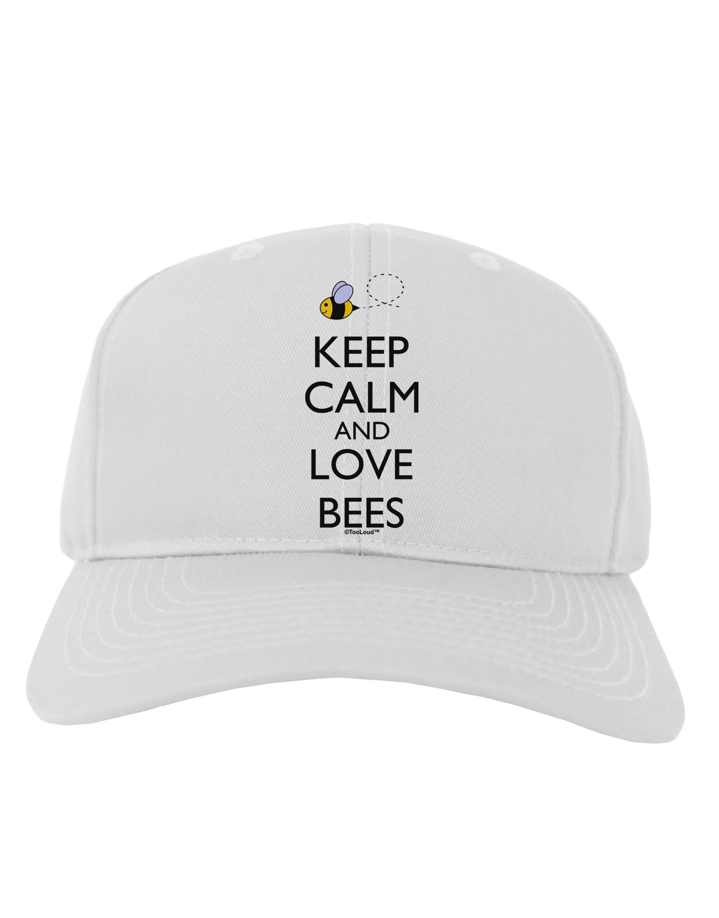 Keep Calm and Love Bees Color Adult Baseball Cap Hat-Baseball Cap-TooLoud-White-One Size-Davson Sales