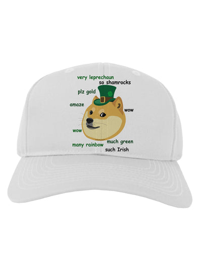 St Patricks Day Leprechaun Doge Adult Baseball Cap Hat-Baseball Cap-TooLoud-White-One Size-Davson Sales