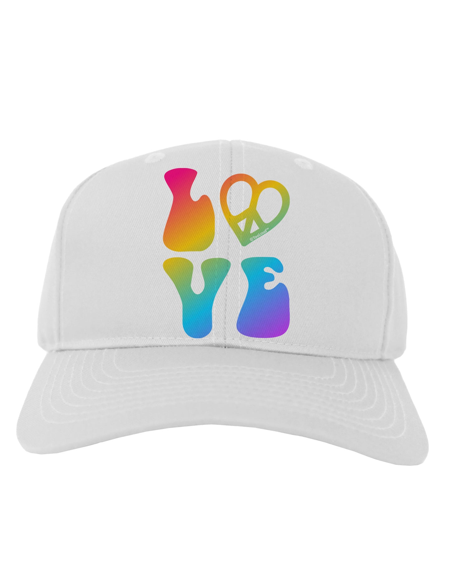Peace and Love - Peace Heart Love Adult Baseball Cap Hat-Baseball Cap-TooLoud-White-One Size-Davson Sales