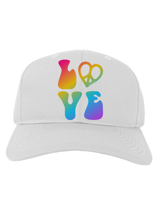 Peace and Love - Peace Heart Love Adult Baseball Cap Hat-Baseball Cap-TooLoud-White-One Size-Davson Sales