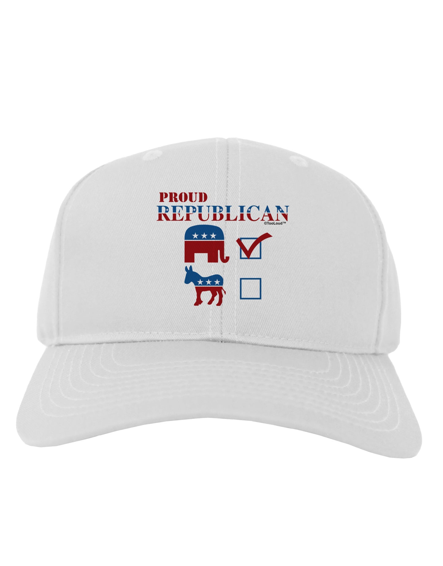 Proud Republican Checkmark Adult Baseball Cap Hat-Baseball Cap-TooLoud-White-One Size-Davson Sales