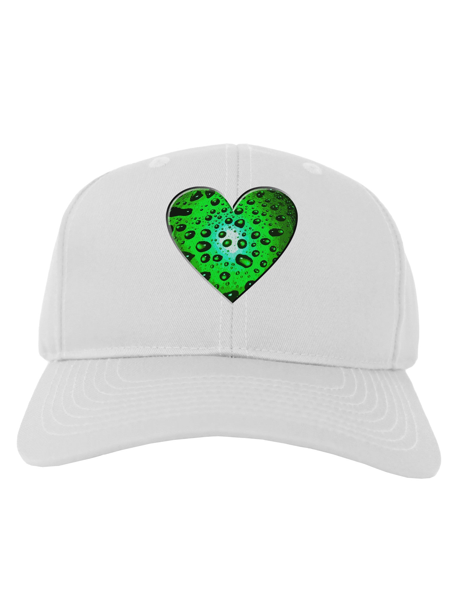 Water Droplet Heart Green Adult Baseball Cap Hat by TooLoud-Baseball Cap-TooLoud-White-One Size-Davson Sales