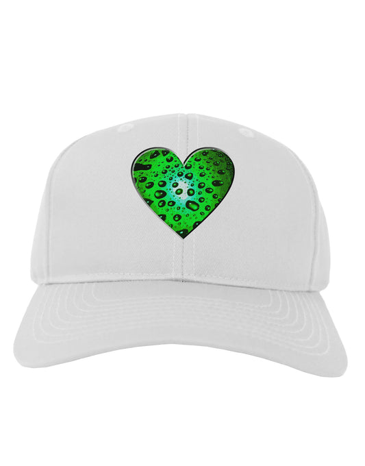 Water Droplet Heart Green Adult Baseball Cap Hat by TooLoud-Baseball Cap-TooLoud-White-One Size-Davson Sales