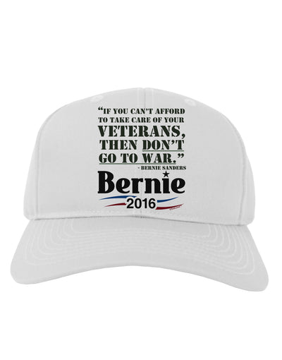 Bernie on Veterans and War Adult Baseball Cap Hat-Baseball Cap-TooLoud-White-One Size-Davson Sales