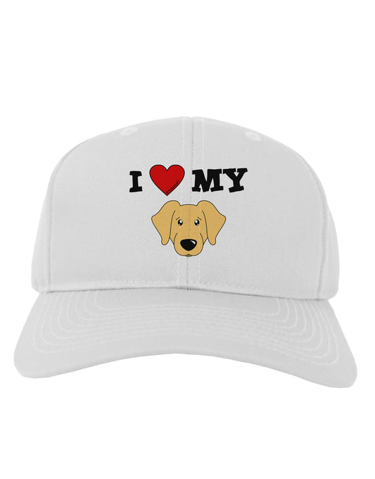 I Heart My - Cute Golden Retriever Dog Adult Baseball Cap Hat by TooLoud-Baseball Cap-TooLoud-White-One Size-Davson Sales
