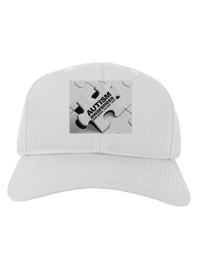 Autism Awareness - Puzzle Black & White Adult Baseball Cap Hat-Baseball Cap-TooLoud-White-One Size-Davson Sales