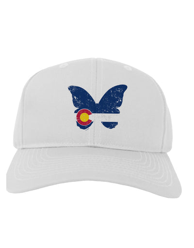 Grunge Colorado Butterfly Flag Adult Baseball Cap Hat-Baseball Cap-TooLoud-White-One-Size-Fits-Most-Davson Sales