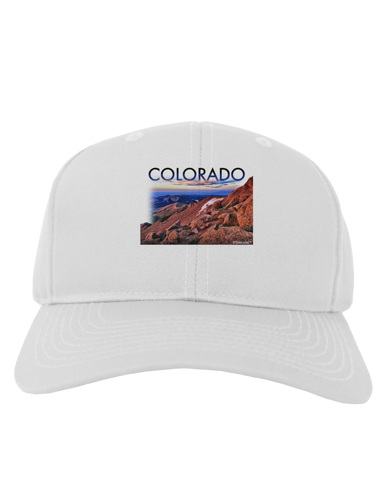 Colorado Mtn Sunset Cutout Adult Baseball Cap Hat-Baseball Cap-TooLoud-White-One Size-Davson Sales
