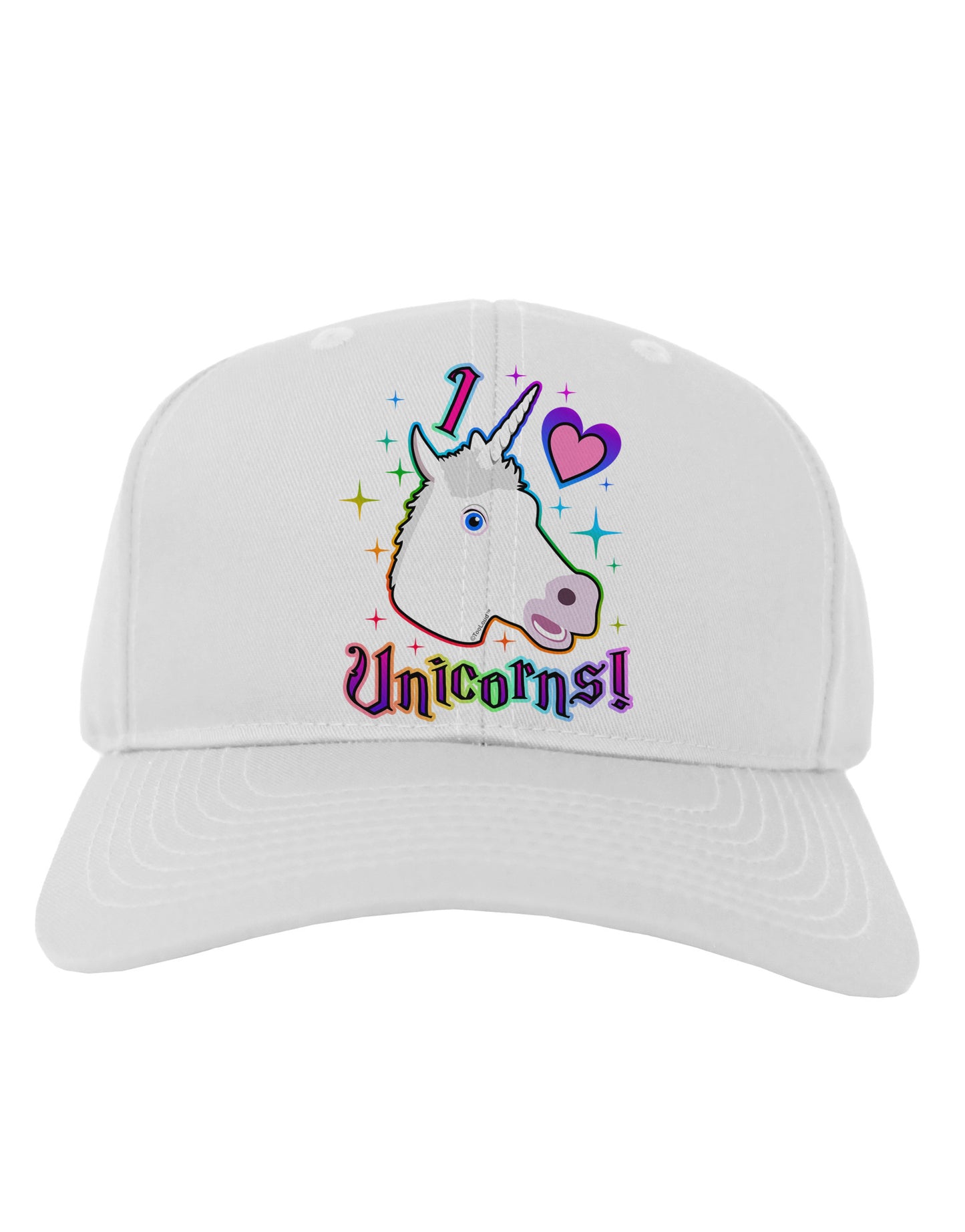I love Unicorns Adult Baseball Cap Hat-Baseball Cap-TooLoud-White-One Size-Davson Sales