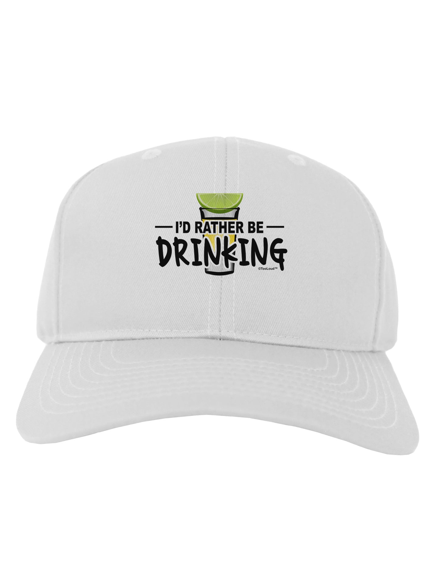 I'd Rather Be Drinking Adult Baseball Cap Hat-Baseball Cap-TooLoud-White-One Size-Davson Sales