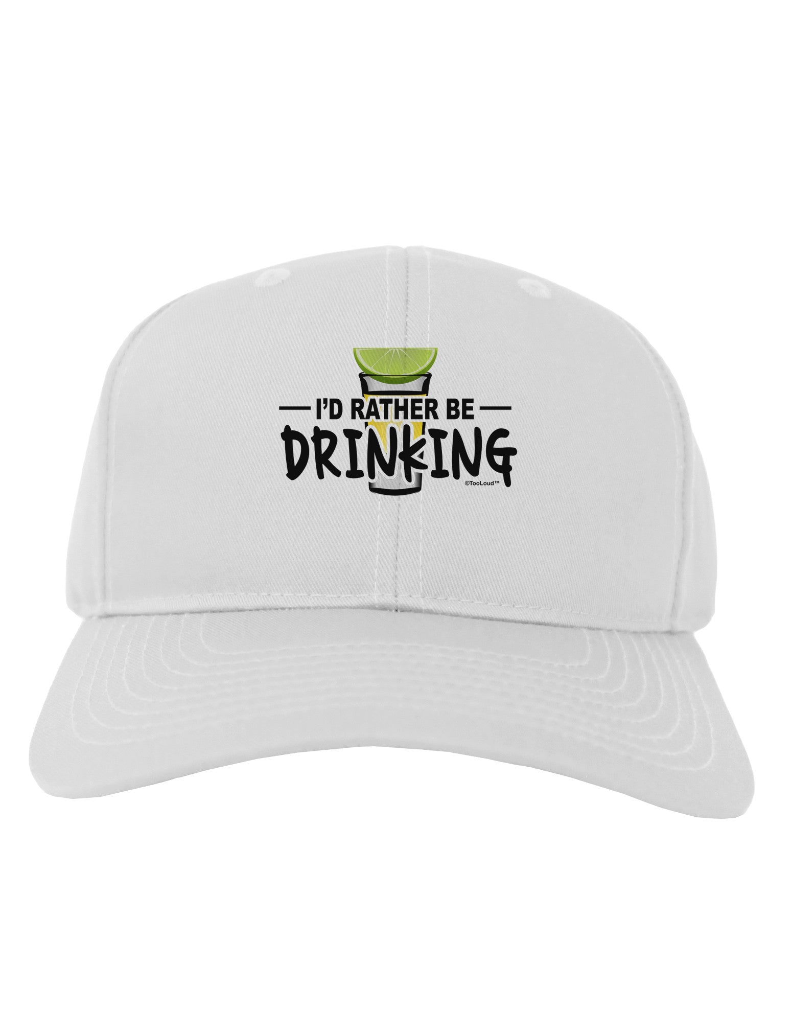 I'd Rather Be Drinking Adult Baseball Cap Hat-Baseball Cap-TooLoud-White-One Size-Davson Sales