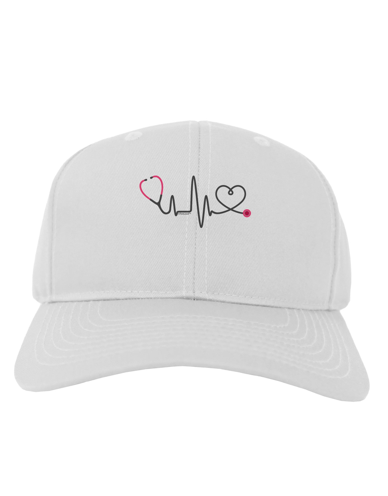 Stethoscope Heartbeat Adult Baseball Cap Hat-Baseball Cap-TooLoud-White-One Size-Davson Sales
