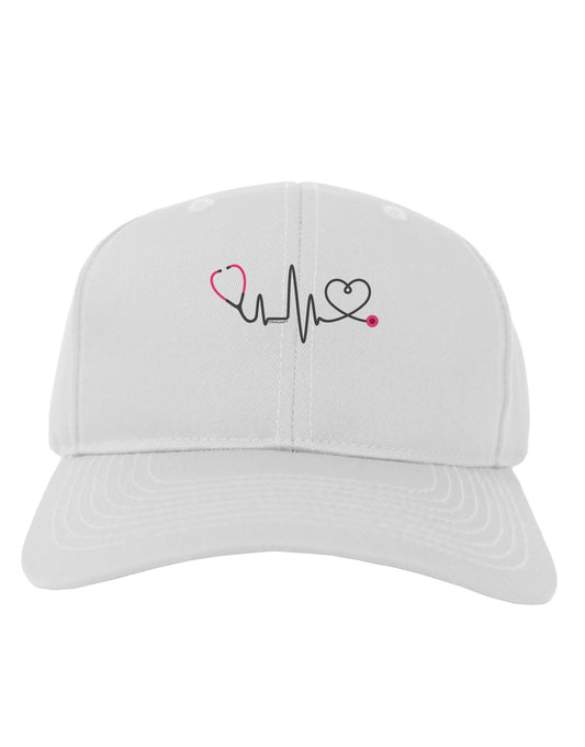 Stethoscope Heartbeat Adult Baseball Cap Hat-Baseball Cap-TooLoud-White-One Size-Davson Sales