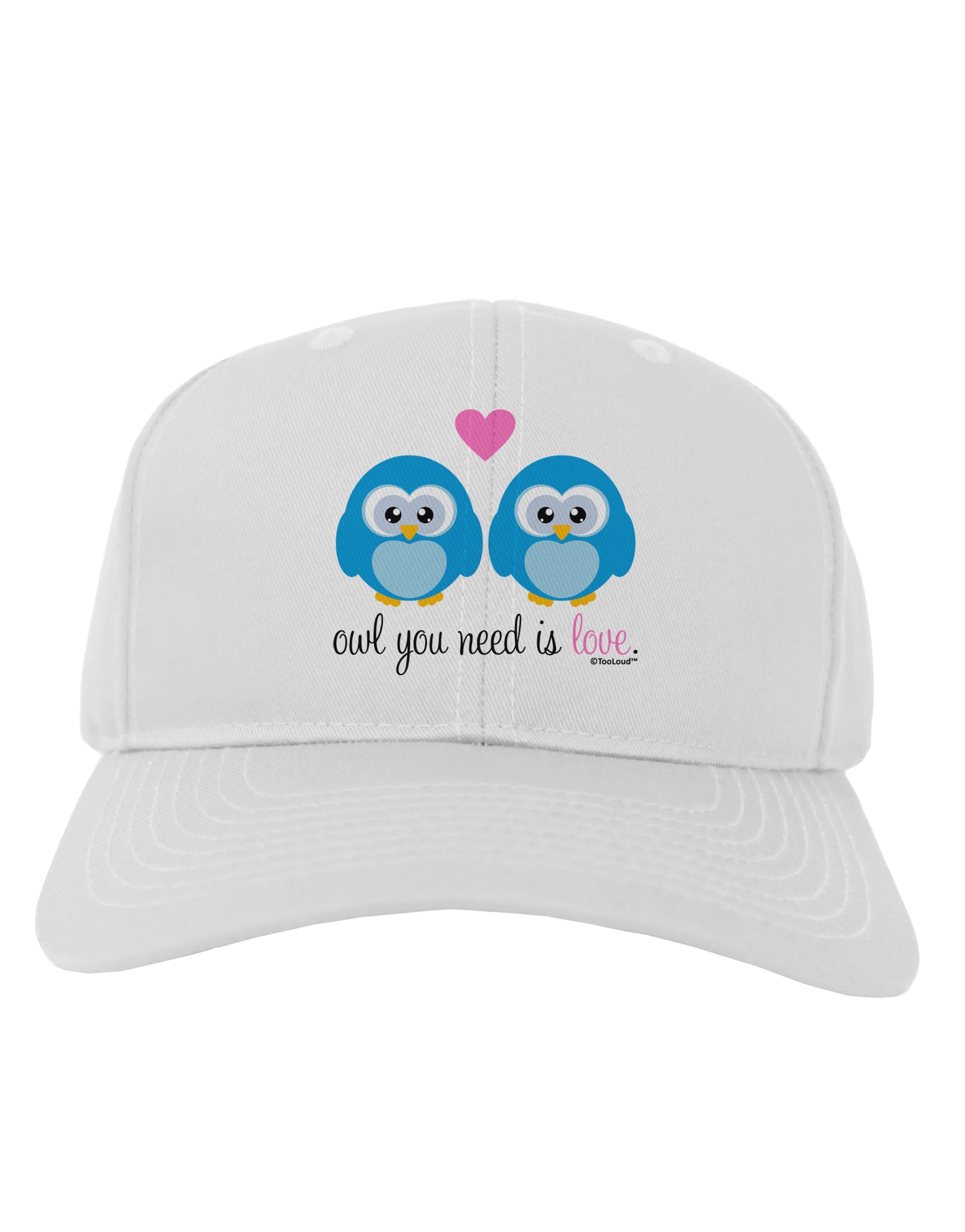 Owl You Need Is Love - Blue Owls Adult Baseball Cap Hat by TooLoud-Baseball Cap-TooLoud-White-One Size-Davson Sales