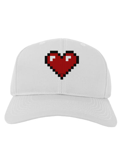 Pixel Heart Design 1 - Valentine's Day Adult Baseball Cap Hat-Baseball Cap-TooLoud-White-One Size-Davson Sales