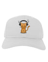 Cute Kitty With Headphones Adult Baseball Cap Hat-Baseball Cap-TooLoud-White-One Size-Davson Sales