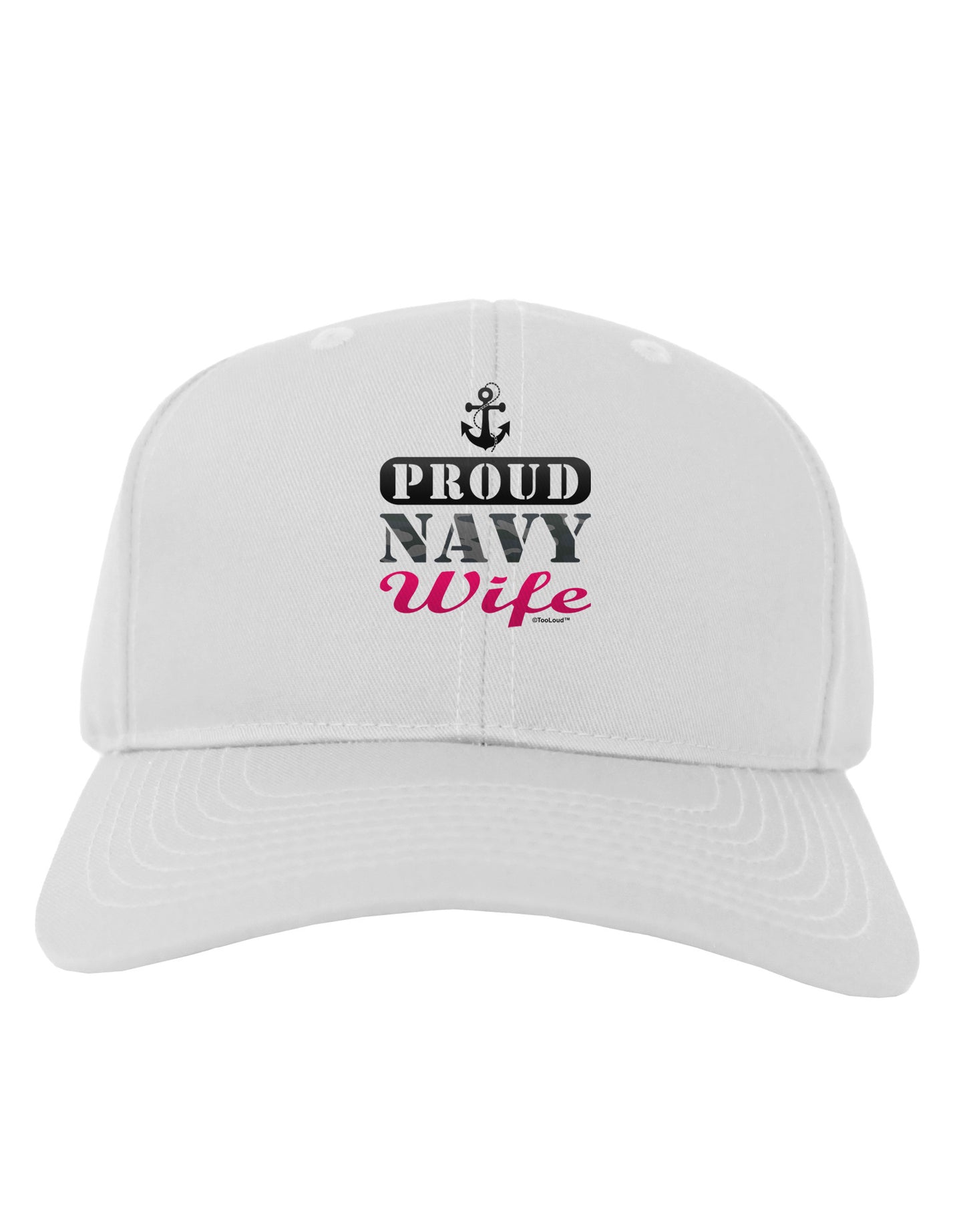 Proud Navy Wife Adult Baseball Cap Hat-Baseball Cap-TooLoud-White-One Size-Davson Sales