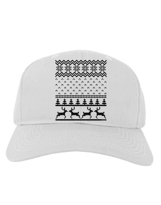 Ugly Christmas Sweater Snowflake Reindeer Pattern Adult Baseball Cap Hat-Baseball Cap-TooLoud-White-One Size-Davson Sales