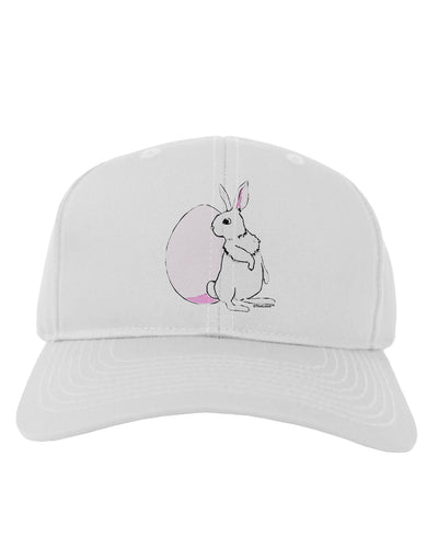 Easter Bunny and Egg Design Adult Baseball Cap Hat by TooLoud-Baseball Cap-TooLoud-White-One Size-Davson Sales