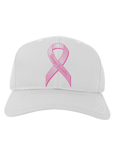Pink Breast Cancer Awareness Ribbon - Stronger Everyday Adult Baseball Cap Hat-Baseball Cap-TooLoud-White-One Size-Davson Sales