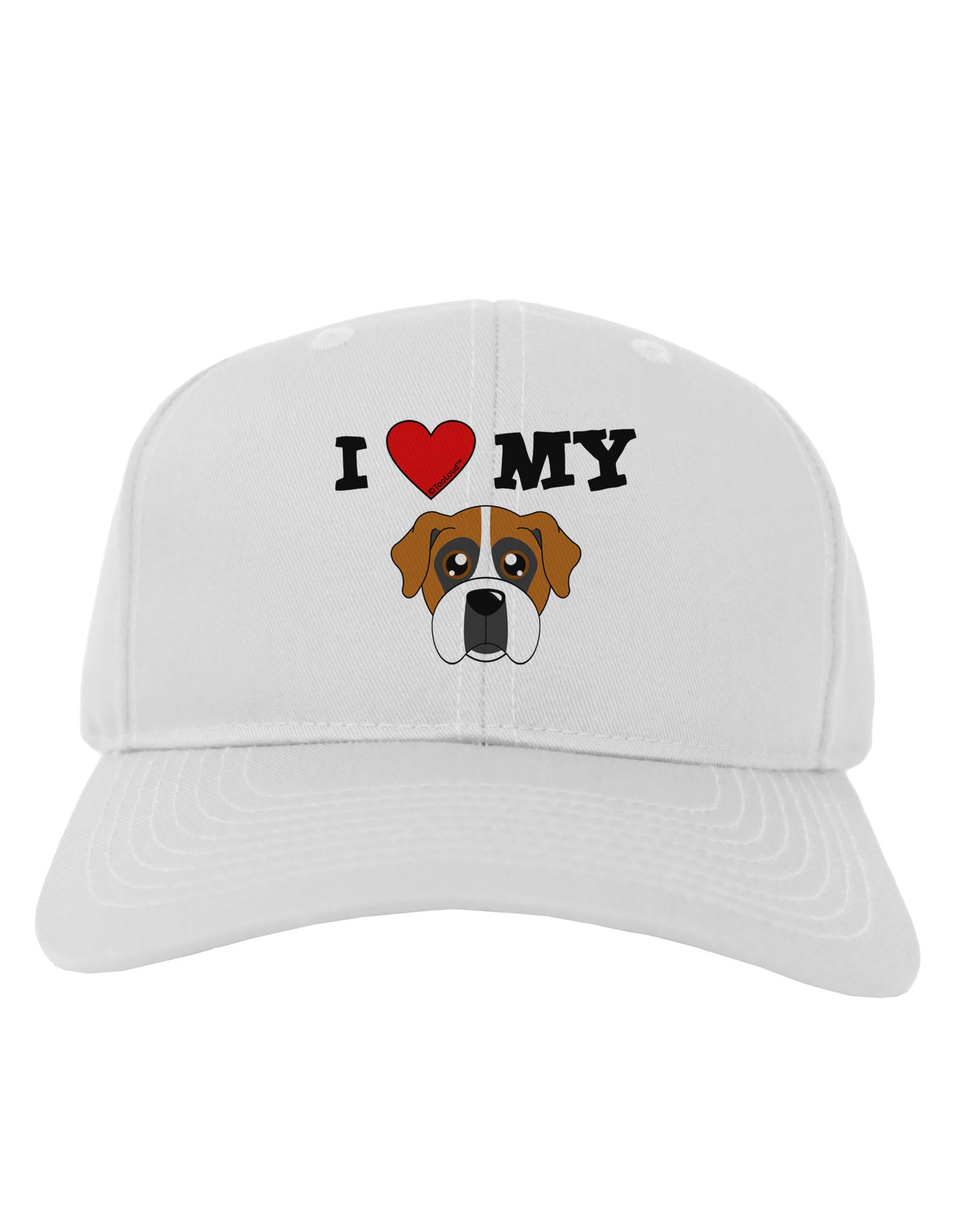 I Heart My - Cute Boxer Dog Adult Baseball Cap Hat by TooLoud-Baseball Cap-TooLoud-White-One Size-Davson Sales