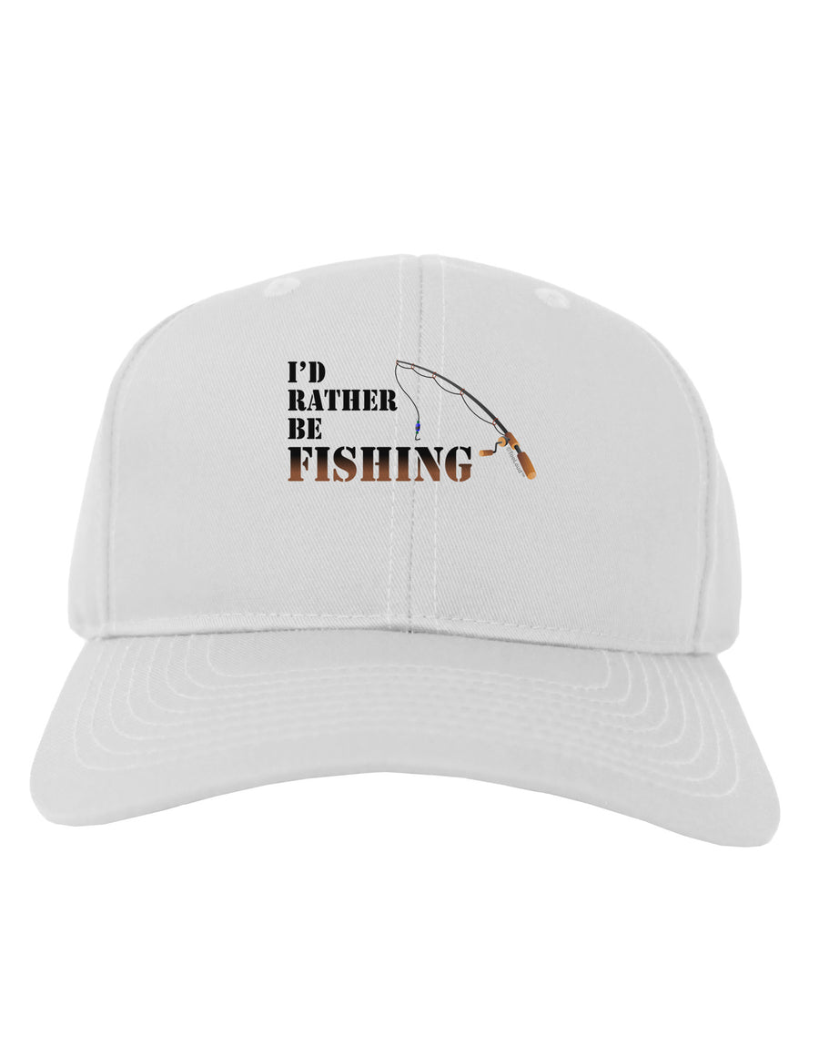 I'd Rather Be Fishing Adult Baseball Cap Hat-Baseball Cap-TooLoud-White-One Size-Davson Sales