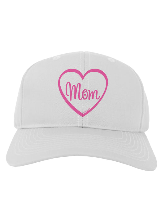 Mom Heart Design - Pink Adult Baseball Cap Hat by TooLoud-Baseball Cap-TooLoud-White-One Size-Davson Sales