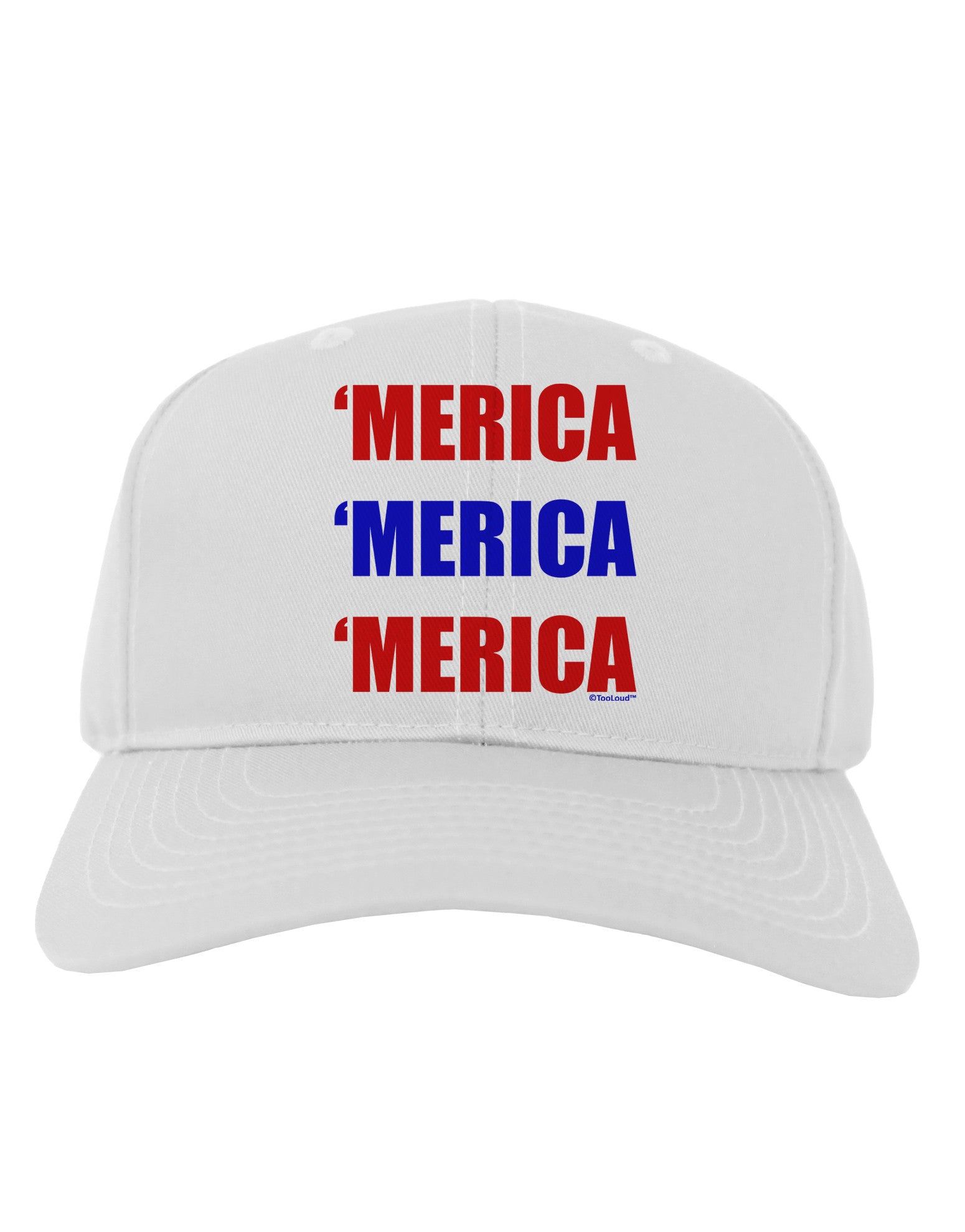 Merica Merica Merica - Red and Blue Adult Baseball Cap Hat-Baseball Cap-TooLoud-White-One Size-Davson Sales