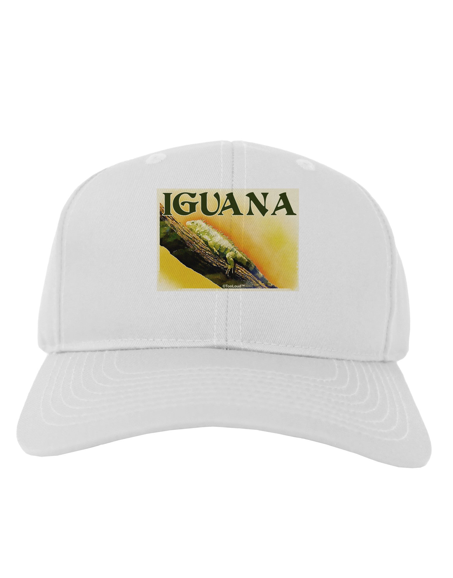 Iguana Watercolor Text Adult Baseball Cap Hat-Baseball Cap-TooLoud-White-One Size-Davson Sales
