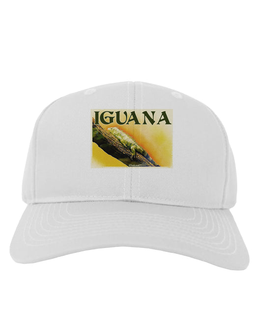 Iguana Watercolor Text Adult Baseball Cap Hat-Baseball Cap-TooLoud-White-One Size-Davson Sales
