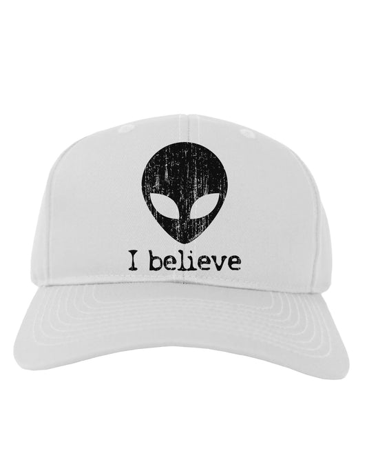 Extraterrestrial - I Believe Distressed Adult Baseball Cap Hat by TooLoud-Baseball Cap-TooLoud-White-One Size-Davson Sales