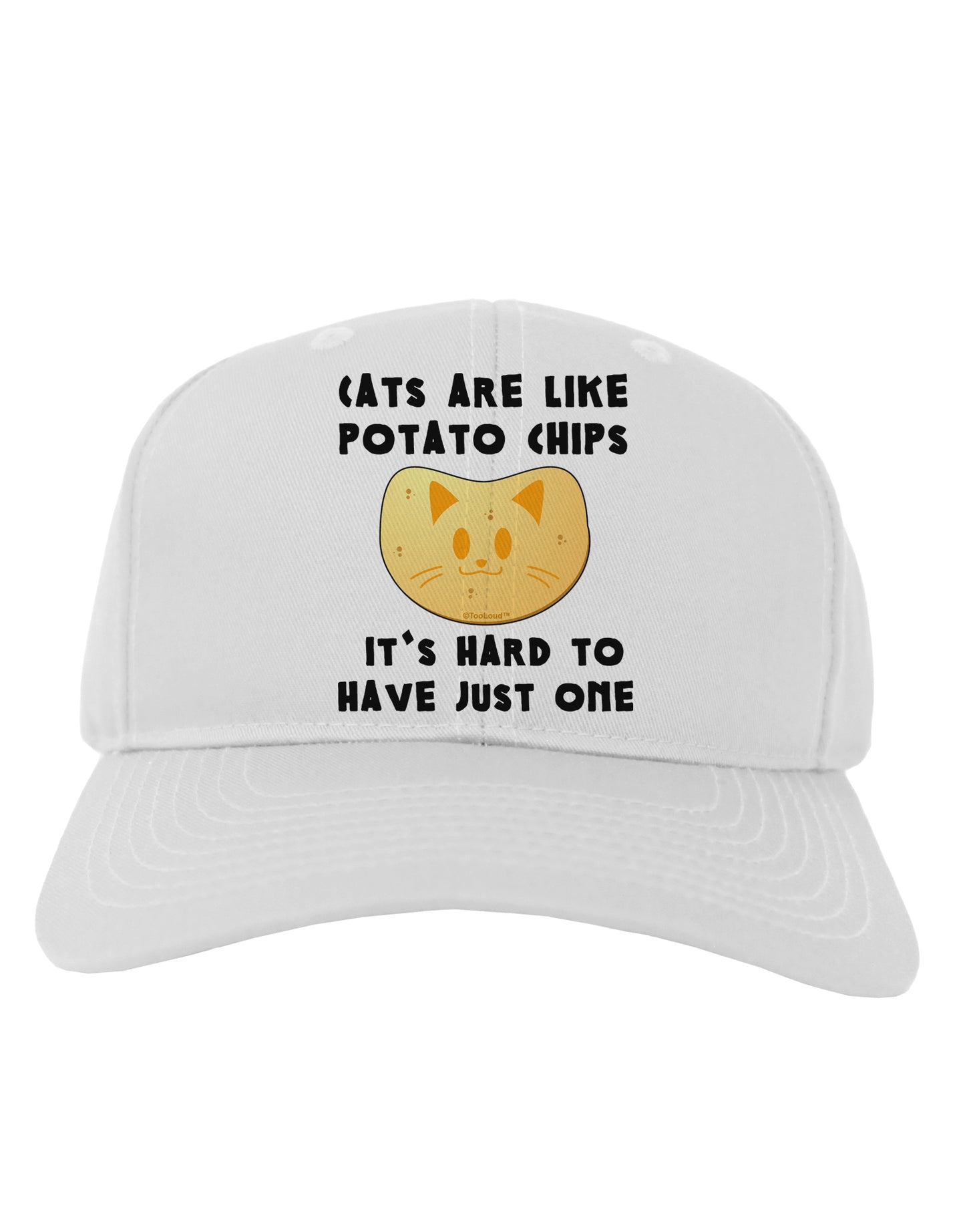 Cats Are Like Potato Chips Adult Baseball Cap Hat-Baseball Cap-TooLoud-White-One Size-Davson Sales
