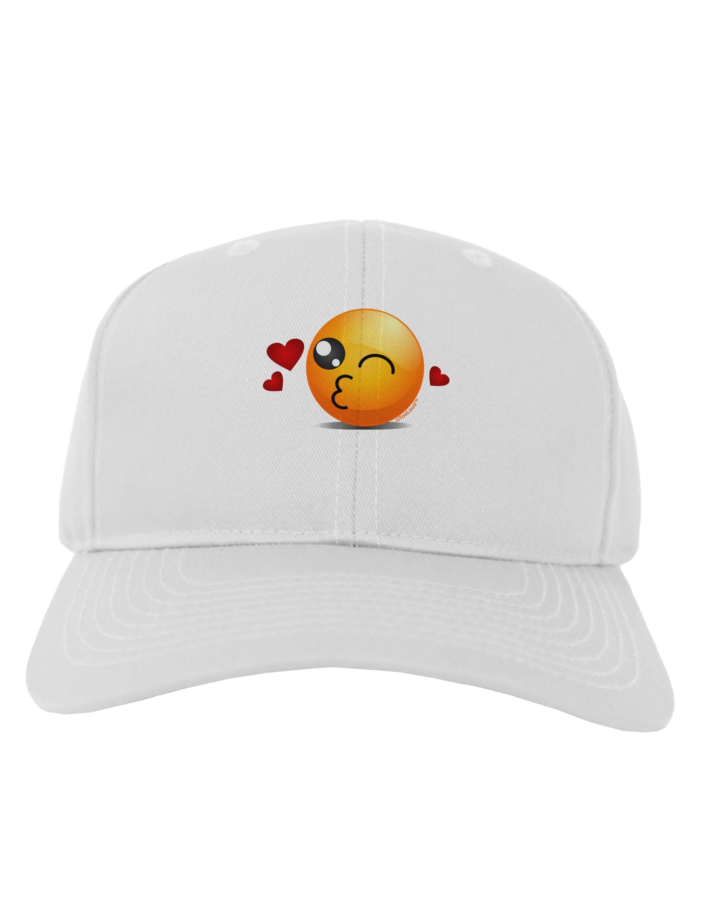 Kissy Face Emoji Adult Baseball Cap Hat-Baseball Cap-TooLoud-White-One Size-Davson Sales